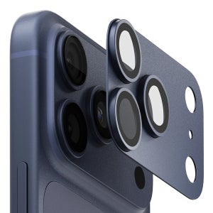 지모 풀커버 메탈 카메라 렌즈 강화유리 보호 필름 딥 블루, 아이폰17 프로 맥스, 1매입