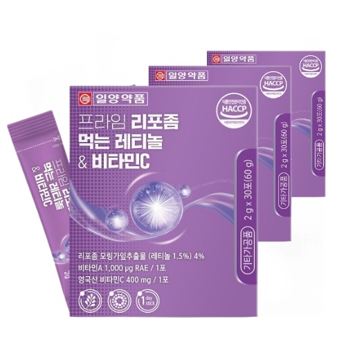 이너뷰티 피부 영양제 <b>일양약품</b> 프라임 먹는 레티놀 <b>비타민 A</b> 앤 비타민C (2gX30포)