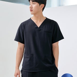 (3color) 남성 V넥 히든포켓 항균 스크럽 티셔츠 (ET-101M) 의사가운 약사가운 간호사복 간호복 수술복 간호사유니폼 병원가운 대학생 실습용가운 실험복 스크럽복