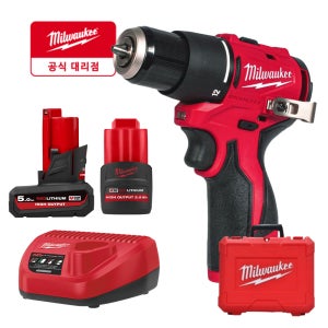 밀워키 M12 BLPDRC-5252C 12V 충전 해머드릴 드라이버 5Ah 2.5Ah 세트
