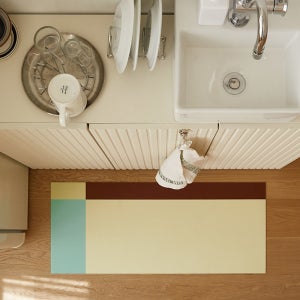 마틸라 빨아 쓰는 1초 흡수 소프트 규조토 욕실 발매트 주방 매트(40X95)-버터브릭