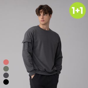 에버라스트 1+1 남자 맨투맨 티셔츠 카고포켓 긴팔티