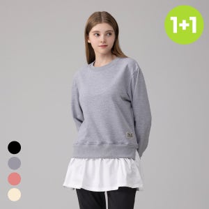 에버라스트 1+1 여성 맨투맨 롱 레이어드 티셔츠