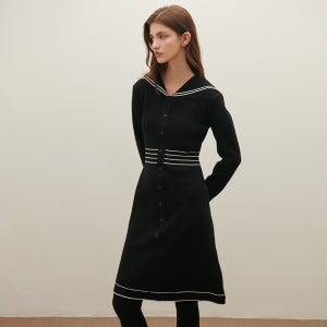 [N배송][샤틴] 세일러카라 니트 원피스 O254T917