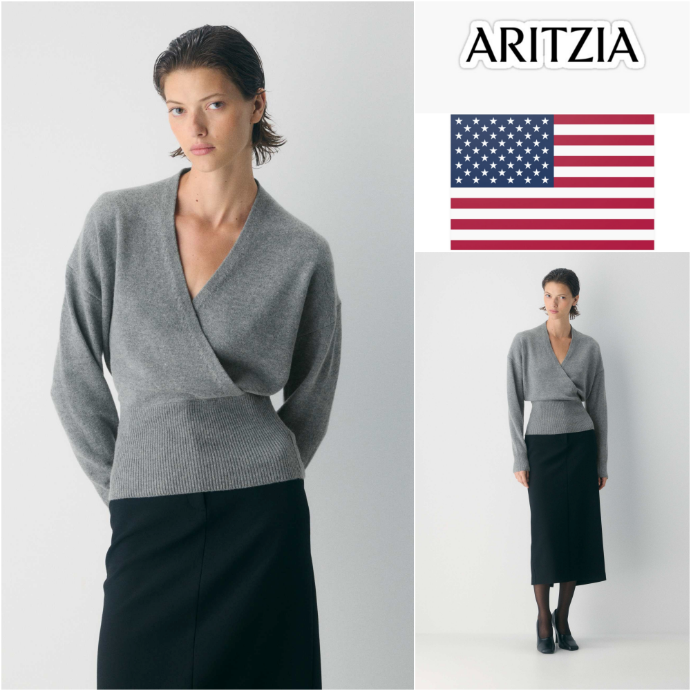 미국 ARITZIA 바바톤 아티커스 가디건 가을 겨울 메리노 울 니트 랩 가디건 헤더그레이