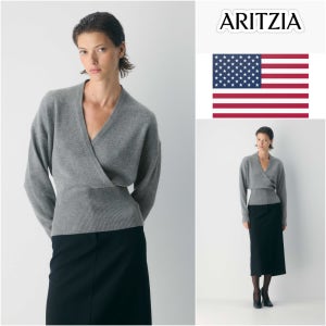 미국 ARITZIA 바바톤 아티커스 가디건 가을 겨울 메리노 울 니트 랩 가디건 헤더그레이