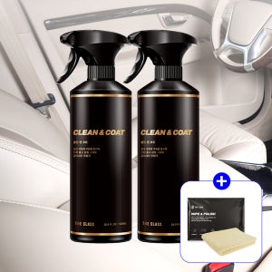 더클래스 클린앤코트 자동차 실내 세정제 코팅제 가죽클리너 500ml, 2개