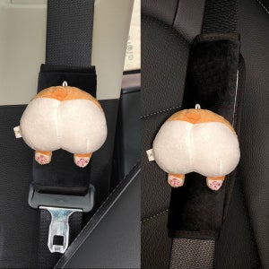 코기 엉덩이 안전벨트 커버 차량용 어깨 보호대 목 쿠션 벨트 졸림 방지 액세서리