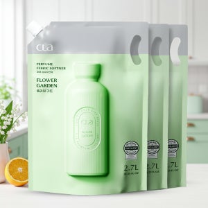 클라 섬유유연제 대용량 고농축 퍼퓸 라이프케어 플라워가든 2.7L 3개