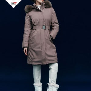 블랙야크 여자 구스다운 패딩 후드 벨트 폭스퍼 겨울 히마 WSP 자켓