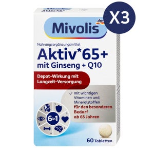 Mivolis 미볼리스 멀티비타민 65세이상 인삼 코엔자임Q10 60정, 3개