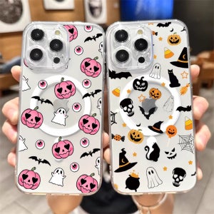 재미있는케이스,실용적인케이스,구뜨상점 iPhone 할로윈케이스 유령맥세이프 고스트케이스 오렌지블러썸, 아이폰13 프로