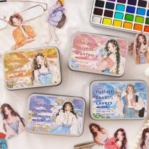 아름다운 우리 틴케이스 세트 PET 스티커 100매 4종 다이어리 꾸미기 다꾸