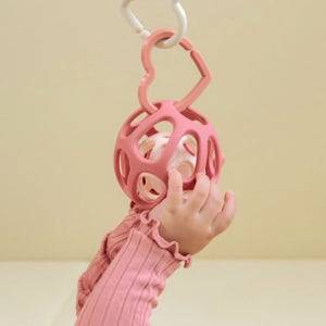 [보이보이] 2 in 1 아기 실리콘 딸랑이볼 오볼 촉감발달 치발기 장난감