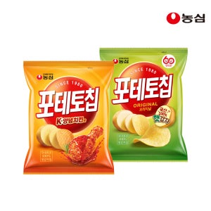 농심 포테토칩 오리지널 60g 10개+K-양념치킨맛 50g 8개