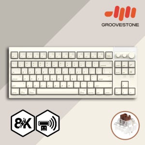 [크리스탈조명 포함] 그루브스톤 GV8M 8K 수제윤활 85키 게이밍 유무선 기계식 키보드 애플라떼, 저소음갈축, 38g