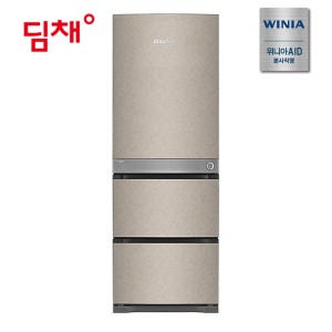 위니아 딤채 25년형 김치냉장고 스탠드 3도어 330L GDT33KTMTES 마블 베이지