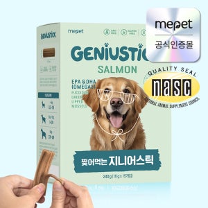 미펫 찢어먹는 지니어스틱 강아지간식 덴탈껌 유통기한임박 가수분해 연어, 240g, 1개