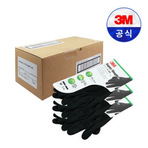 3M 슈퍼터프 4+ 10켤레 안전장갑 안전 보호 코팅 다용도 블랙