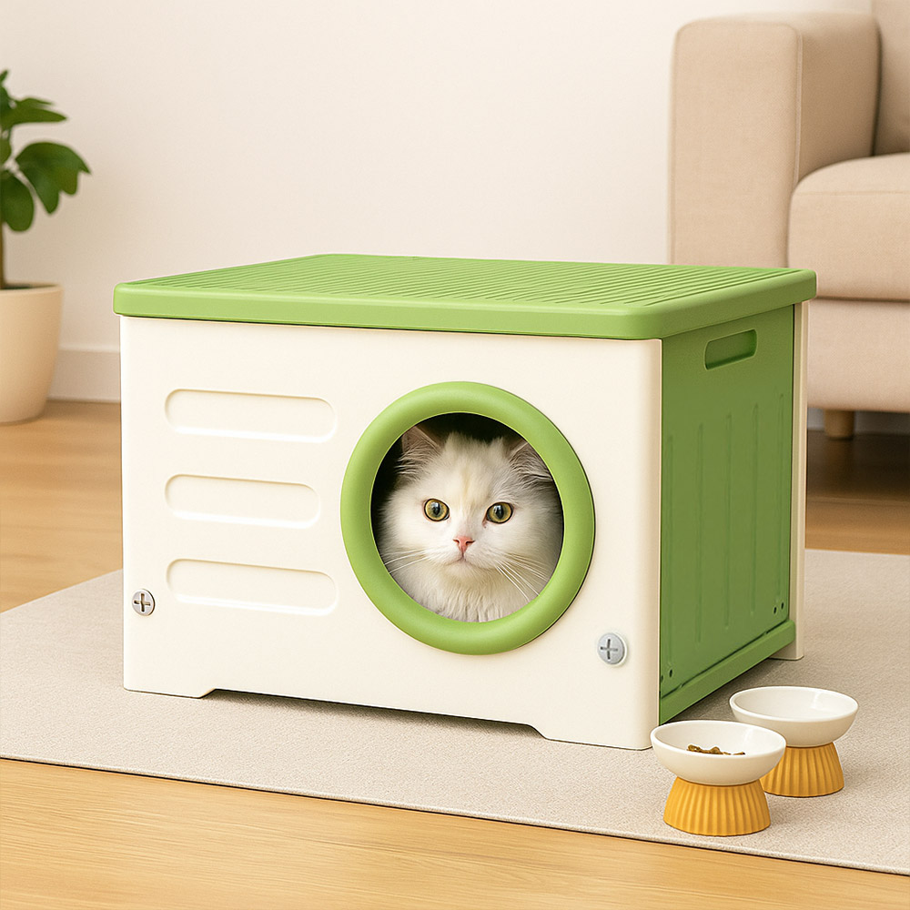 예쁜 고양이 숨숨집 실외 길고양이 야외 플라스틱 길냥이집 여름겨울 급식소