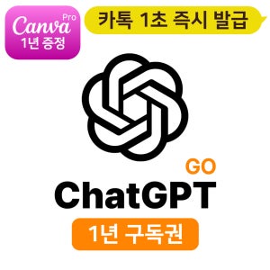 (카톡 실시간 전송) 챗지피티 5.2 Chat GPT GO 1년, 플러스 90% 동일
