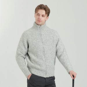 남성골프웨어 니트집업 부클 반목 풀집업가디건 도톰한 겨울 아우터 한겨울까지 따뜻한 데일리룩