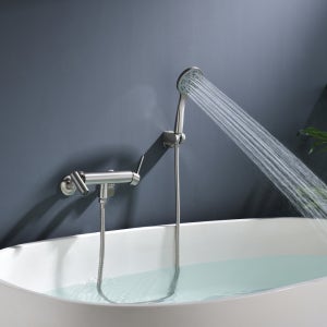 에떼르노 E71005 무광 니켈 샤워 수전 그레이 샴페인 골드 세면대