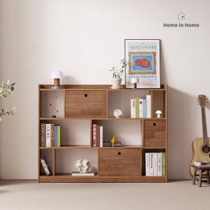 홈인홈 북스테이 와이드 지그재그 오픈 원목 3단 책장 1500_J297