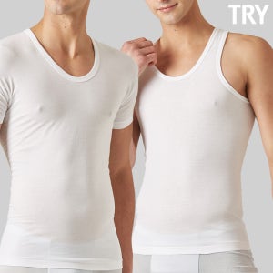 TRY 남자 순면 민소매 컬러 런닝 반팔 남성 쿨 데오드란트 메리야스