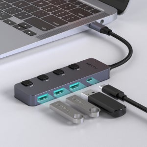 이지넷 C타입 개별 스위치 4포트 멀티 포트 GEN2 USB허브 유가단 5522U3-10G