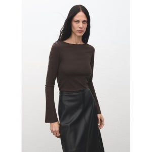 MANGO WOMAN 티셔츠 ANI Brown 17047817