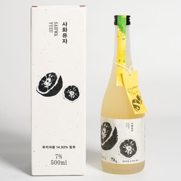 사화유자주 7도 500ml 유자술 맑은내일(케이스포함)