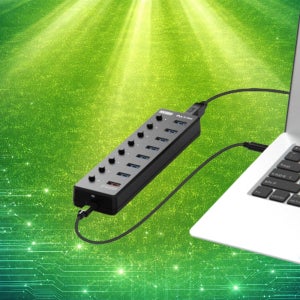 이지넷 USB3.0 9포트 허브 7포트 퀵차지 PD확장 유전원 허브 NEXT-UH309PD