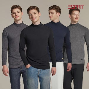 [에스프리] 기모 모크넥 티셔츠 남성 4종세트