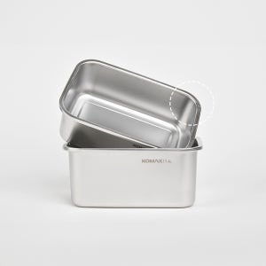 코멕스 스텐킵스 슬라이드투락 정사각 높은형 1.4L 반찬통 스테인레스 밀폐용기 밀프랩