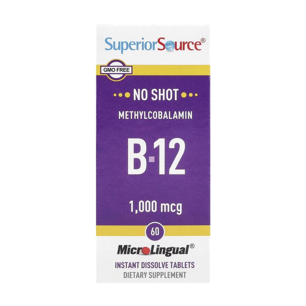 수페리어<b>소스 비타민</b> B12 메틸코발라민 1000mcg MicroLingual 60정