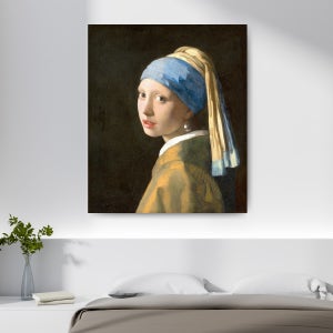 [유화 질감 붓터치] 요하네스 베르메르 진주 귀걸이 소녀 명화 그림 액자 40x48cm