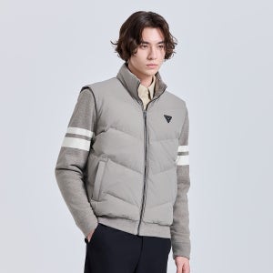 남성 방풍안감 숄더 프리 스윙 다운 자켓 카키베이지