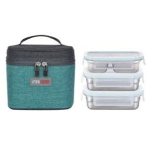 스텐락 도시락 세트 런치박스 찬합 직사각 소 3단 직장인 학생 점심 풍