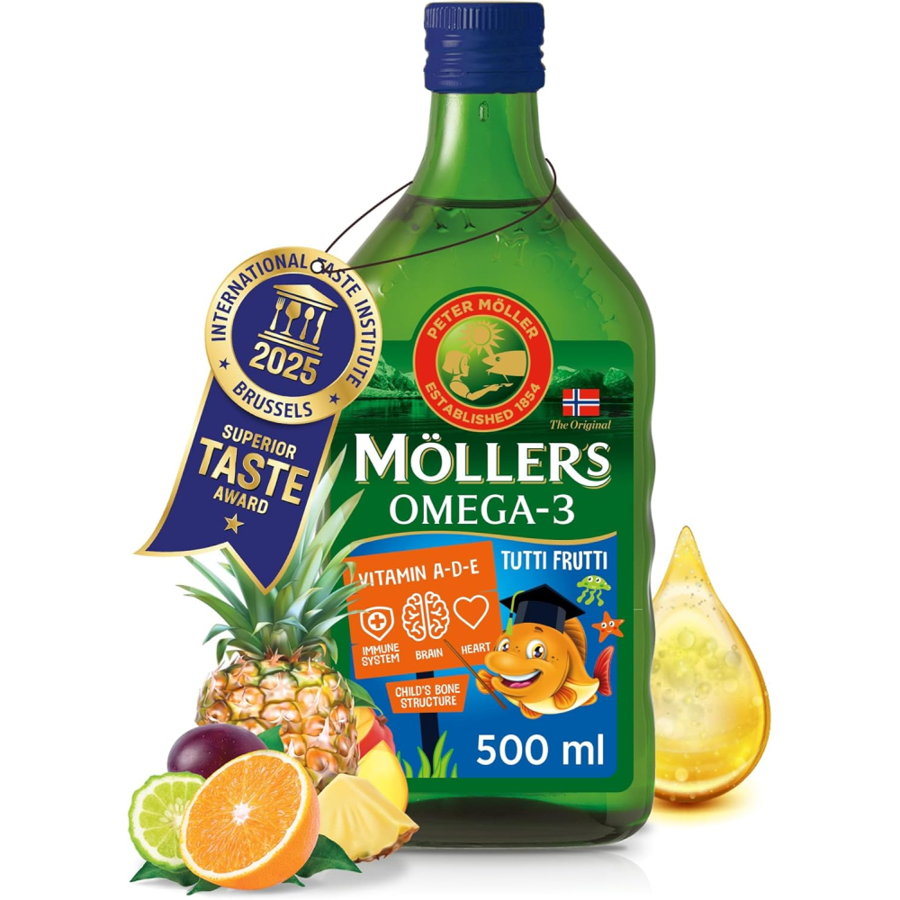 mollers 뭴러스 <b>키즈 오메가3</b> 500ml <b>투티프루티맛</b> 마시는 액상 오메가