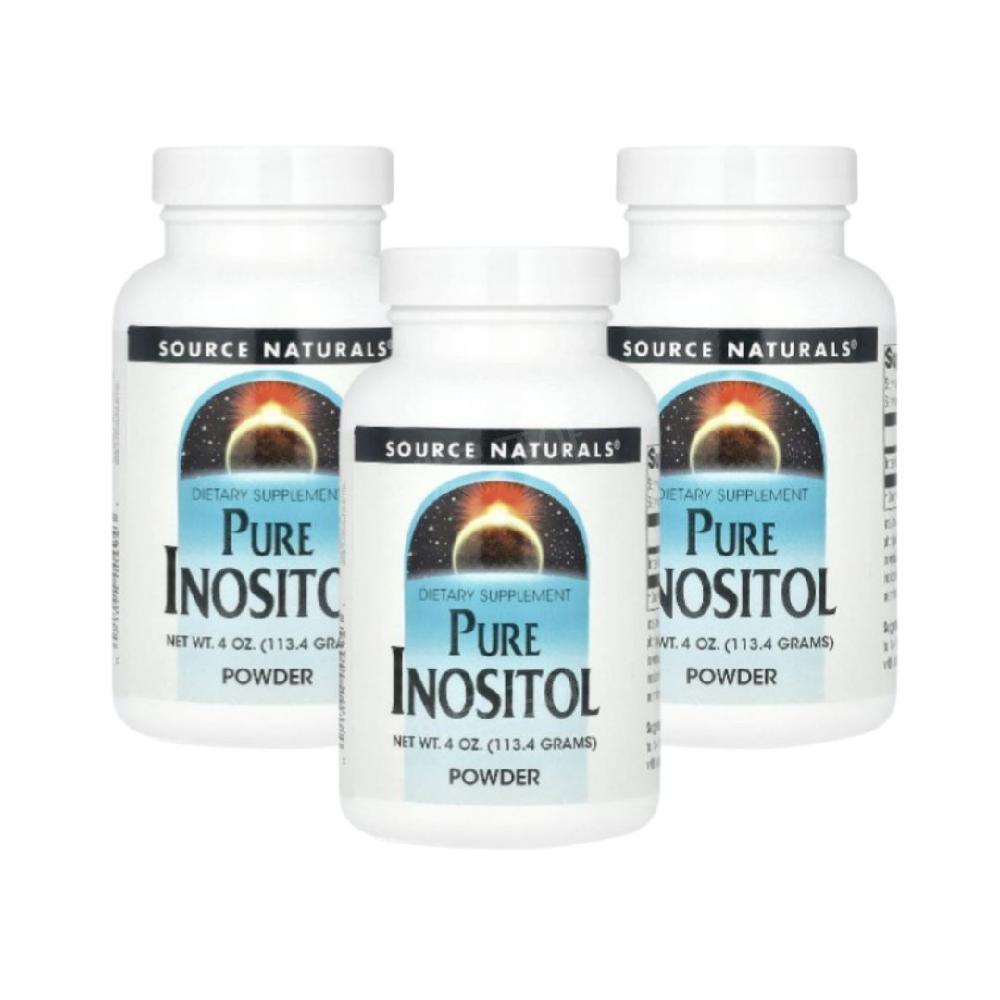 소스내추럴스 <b>퓨어 이노시톨</b> 분말 <b>파우더</b> 가루 113.4g 3개 <b>Inositol</b>