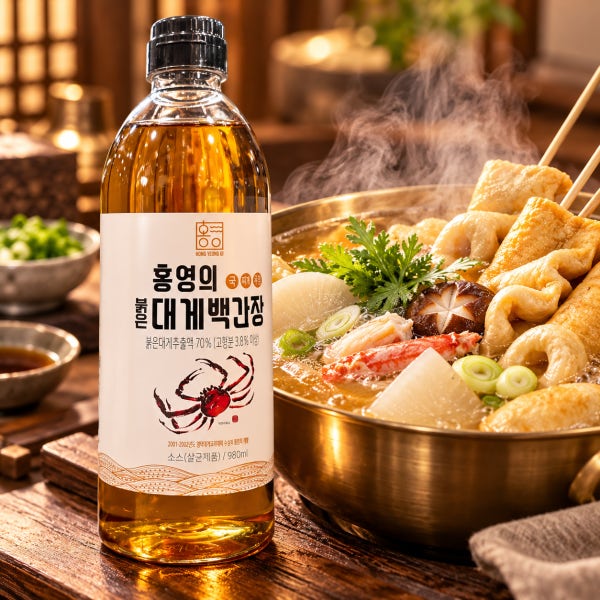 홍영의 붉은대게 백간장 프리미엄 간장 감칠맛 국물요리 요리용 간장 980ML 2입