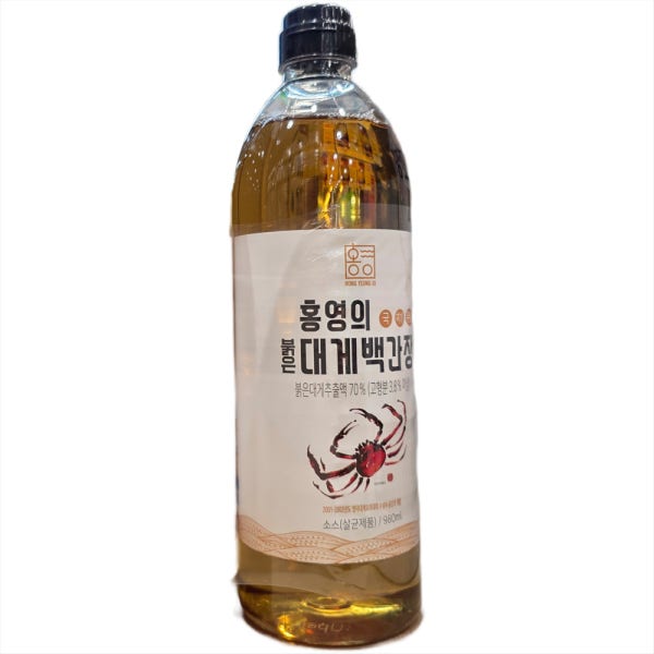 홍영의 붉은대게 백간장 프리미엄 간장 감칠맛 국물요리 요리용 간장 980ML