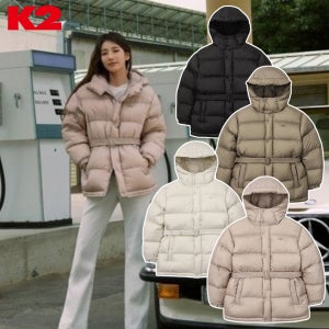 K2 수지패딩 베이글 구스 후드 점퍼 다운