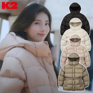 K2 수지패딩 베이글 구스 후드 점퍼 다운