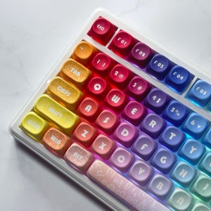 잼잼픽 무지개 MOA PBT 키캡 조약돌 염료승화 포인트키캡 커스텀