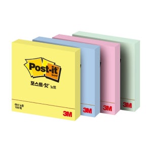 3M 포스트잇 노트 654 76X76mm 색상선택