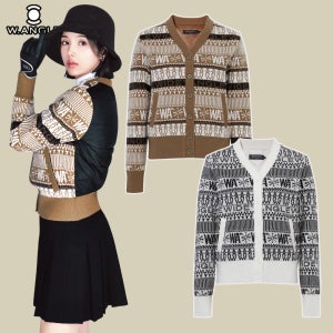 와이드앵글 여성 골프웨어 여자 골프 가디건 하이브리드 브이넥 방풍 가디건 WWW25K75