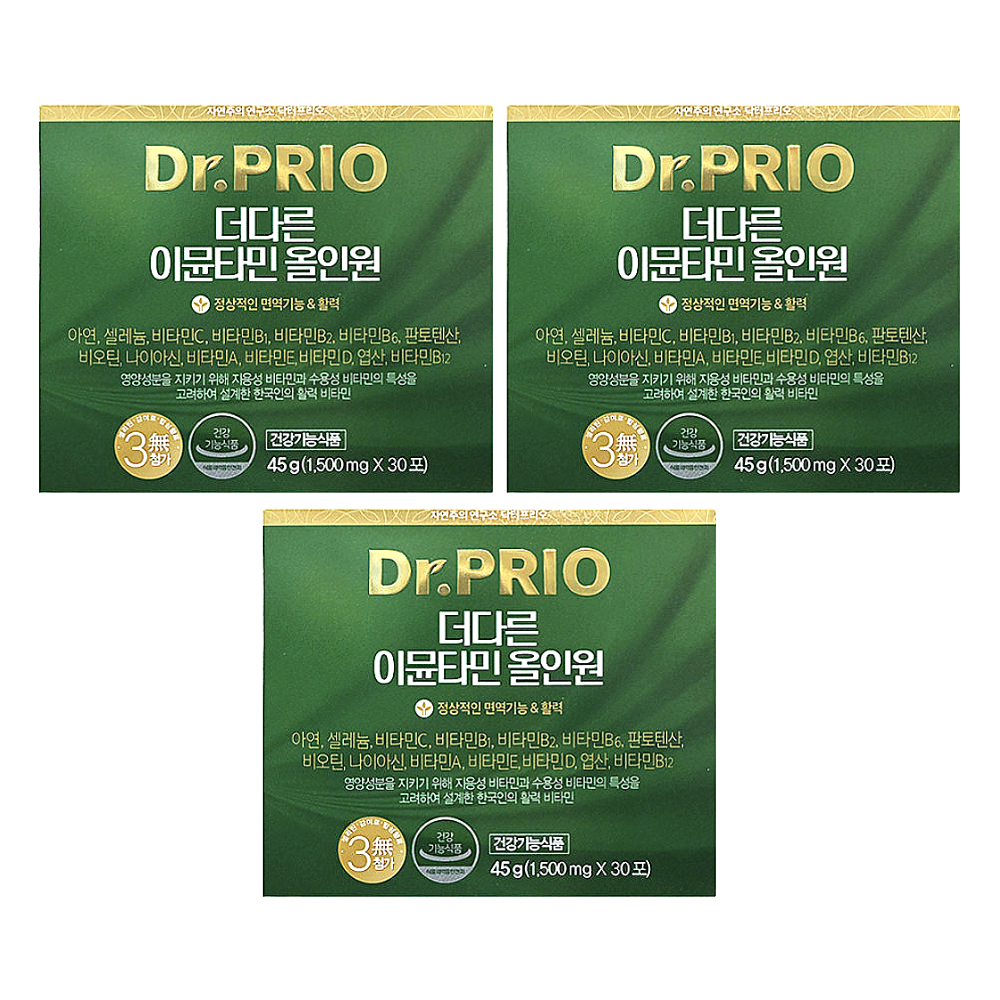 닥터프리오 <b>더다른 이뮨타민 올인원</b> 1500mg x 30포 3박스