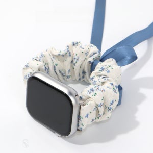 여름 블루 플라워 도트 리본 스트랩 애플워치 7 8 9 10 6 5 SE 세대 고급 러블리 감성 곱창 밴드 러블리 디자인 감성 키치 38mm 40mm